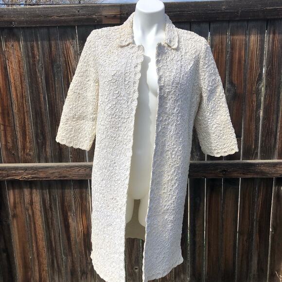 Vintage 1950-60 Lee Herman ribbon embroidery coat size small medium